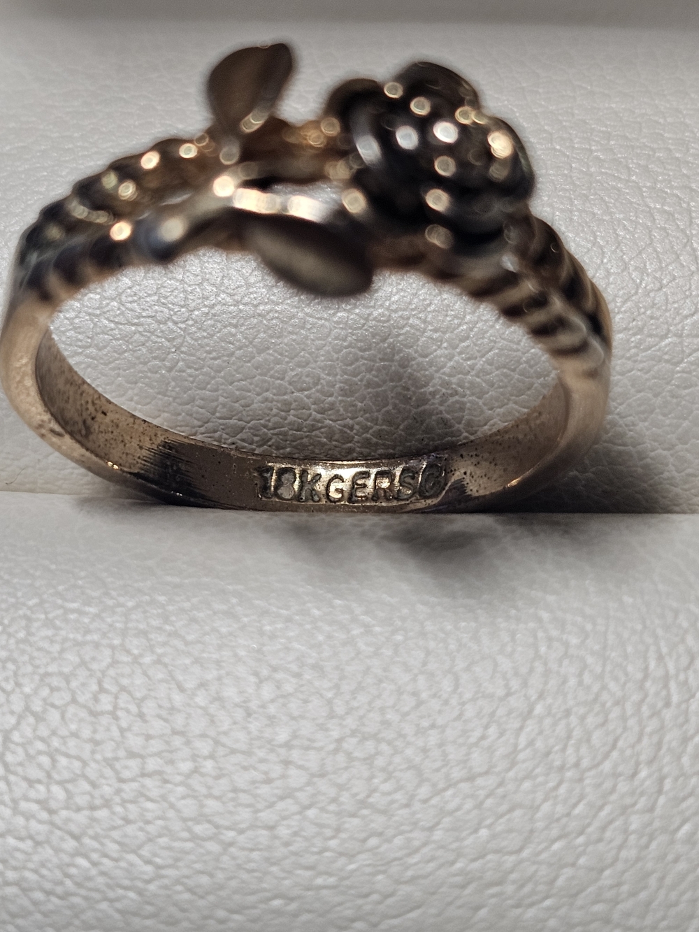 18k Gold Filled Floral Rose Twist Sterling Silver Ring Size 9 - Picture 4 of 5